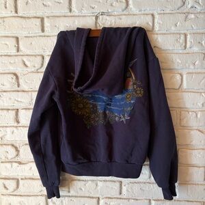 Navy California Sweatshirt with Floral Sunset Print